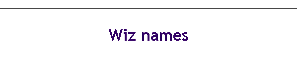 Wiz names